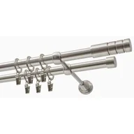 Karnisze - Karnisz DECASTYL Techno z kółkami Podwójny 320 cm Stal nierdzewna - miniaturka - grafika 1