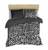 Pościel - pościel z polaru 160x200 + 2 poszewki P 305-4 DUO zebra czarna / popiel - miniaturka - grafika 1