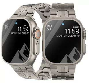 OPASKA PASEK TITANIUM "5" Apple Watch 1/2/3/4/5/6/7/8/9/SE/Ultra/Ultra2 42/44/45/49mm tytanowa - Akcesoria do smartwatchy - miniaturka - grafika 1