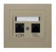 Gniazdka elektryczne - Ospel Kier beżowy Gniazdo komputerowo-telefoniczne RJ 45kat 5e + RJ 11 GPKT-W/K/01 GPKT-W/K/01 - miniaturka - grafika 1