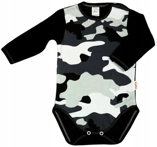 Body DŁUGI rękaw 100% Bawełna MORO CZARNE r 62 KLEKLE - Body dla niemowląt - miniaturka - grafika 1