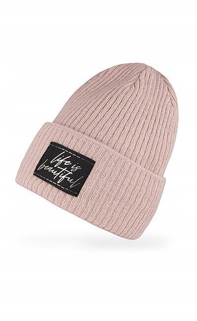 CZAPKA ZIMOWA AJS 50-260 dziewczęca 52-56cm róż