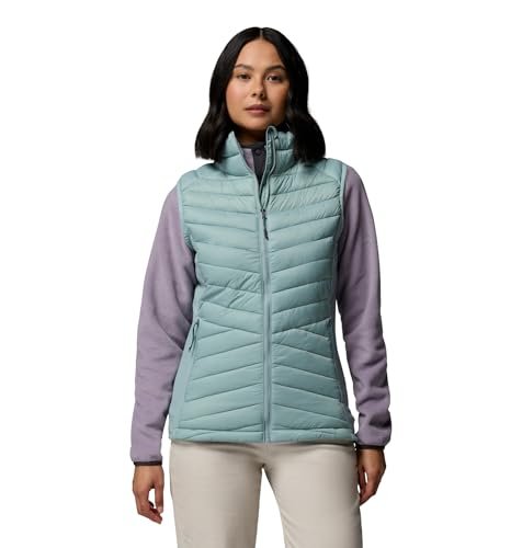 Columbia Damska kamizelka hybrydowa Powder Pass 3, kamizelka puchowa, ocieplacz do ciała, Crushed Blue, S