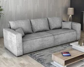 Sofy i kanapy - Kanapa 3-osobowa FIRE tkanina w prążek sztruks funkcja spania pojemnik - miniaturka - grafika 1