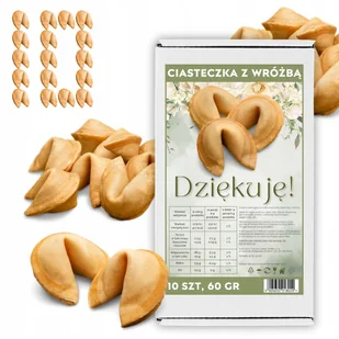 Ciasteczka z Wróżbą Podziękowanie Magia Ciasteczka Dziękuję 10 sztuk 60 g - Pieczywo chrupkie - miniaturka - grafika 1