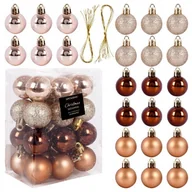Bombki - Bombki choinkowe nietłukące złote bursztynowe zestaw 24 szt. 3 cm kod: O-839207 - miniaturka - grafika 1
