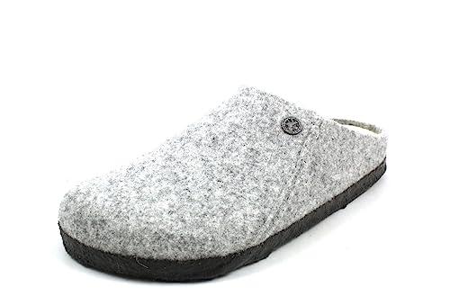 Birkenstock Męskie Zermatt Standardowe filcowe kapcie z otwartym obcasem, Szary, 39 EU