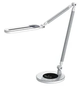 Lampy stojące - Srebrna lampka na biurko LED z panelem - S254-Hippo - miniaturka - grafika 1