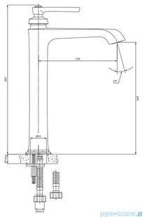 Omnires Armance bateria umywalkowa wysoka 32 cm złoty AM5213GL - Baterie umywalkowe - miniaturka - grafika 2