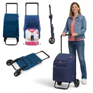 Torby i wózki na zakupy - Wózek Na Zakupy 42L wodoodporny niebieski zdejmowana torba na kółkach mocny - miniaturka - grafika 1