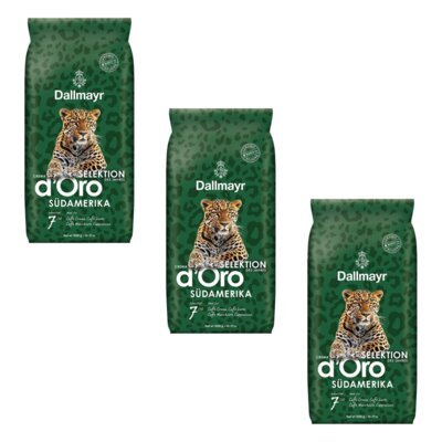 Kawa ziarnista DALLMAYR Crema D'Oro do Africa Selektion 3 x 1 kg