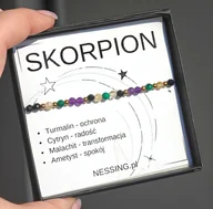 Bransoletki - SKORPION bransoletka zodiakalna na gumce - miniaturka - grafika 1