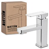 Baterie umywalkowe - VETTÄ Bateria stojąca umywalkowa kran do umywalki zlewu chromowa niska - miniaturka - grafika 1