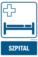 Systemy ekspozycyjne i znaki informacyjne - RF001 SZPITAL, FN - FOLIA SAMOPRZYLEPNA; (350X525MM) - miniaturka - grafika 1