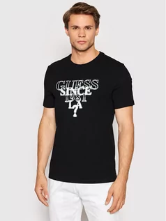 Koszulki męskie - GUESS T-Shirt M2YI44 J1311 Czarny Slim Fit - grafika 1