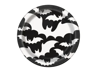 Talerzyki Nietoperze na Halloween - 23 cm - 8 szt. - Halloween - miniaturka - grafika 1
