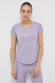 Koszulki sportowe damskie - Mizuno t-shirt do biegania Impulse Core RB kolor fioletowy - grafika 1