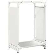 Wózki magazynowe - vidaXL Stojak na drewno opałowe biały Stal walcowana na zimno - miniaturka - grafika 1