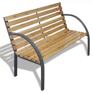 Ławka ogrodowa, 112 cm, drewno i żelazo - Ławki ogrodowe - miniaturka - grafika 1
