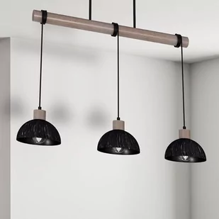 Milagro Lampa wisząca ERIK Sawn black/Patinated wood 3XE27 MLP7640 - Lampy sufitowe - miniaturka - grafika 1