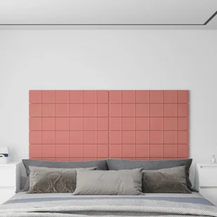 Panele ścienne, 12 szt., różowe, 90x15 cm, aksamit, 1,62 m² - Dekoracje domu - miniaturka - grafika 1