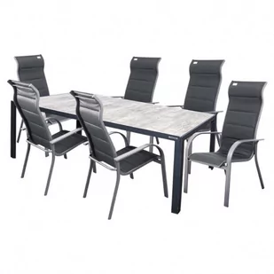BERGAMO MIAMI szary - aluminiowy zestaw sof 6+1 - Meble ogrodowe - miniaturka - grafika 1