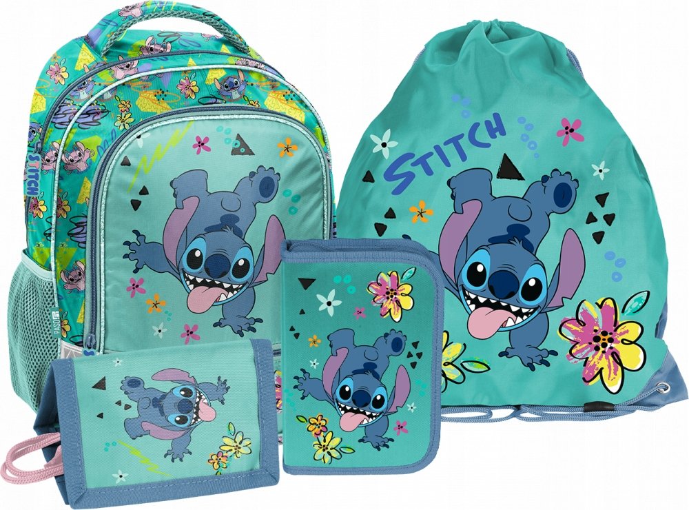 Plecak szkolny dla dziewczynki 1-3 klasa Paso Lilo i Stitch Zestaw 4w1