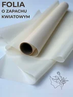 Folia, papier śniadaniowy, serwetki - Matowa folia do pakowania o zapachu róży 50cmX9m Krem, 7401 - miniaturka - grafika 1