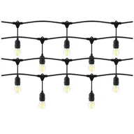 Lampy ogrodowe - Girlanda oświetleniowa 5m (5 opraw) + 5 żarówek LED 1W E27 3000K - miniaturka - grafika 1