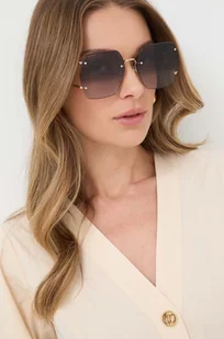 Gucci okulary przeciwsłoneczne damskie kolor złoty - Okulary przeciwsłoneczne - miniaturka - grafika 1