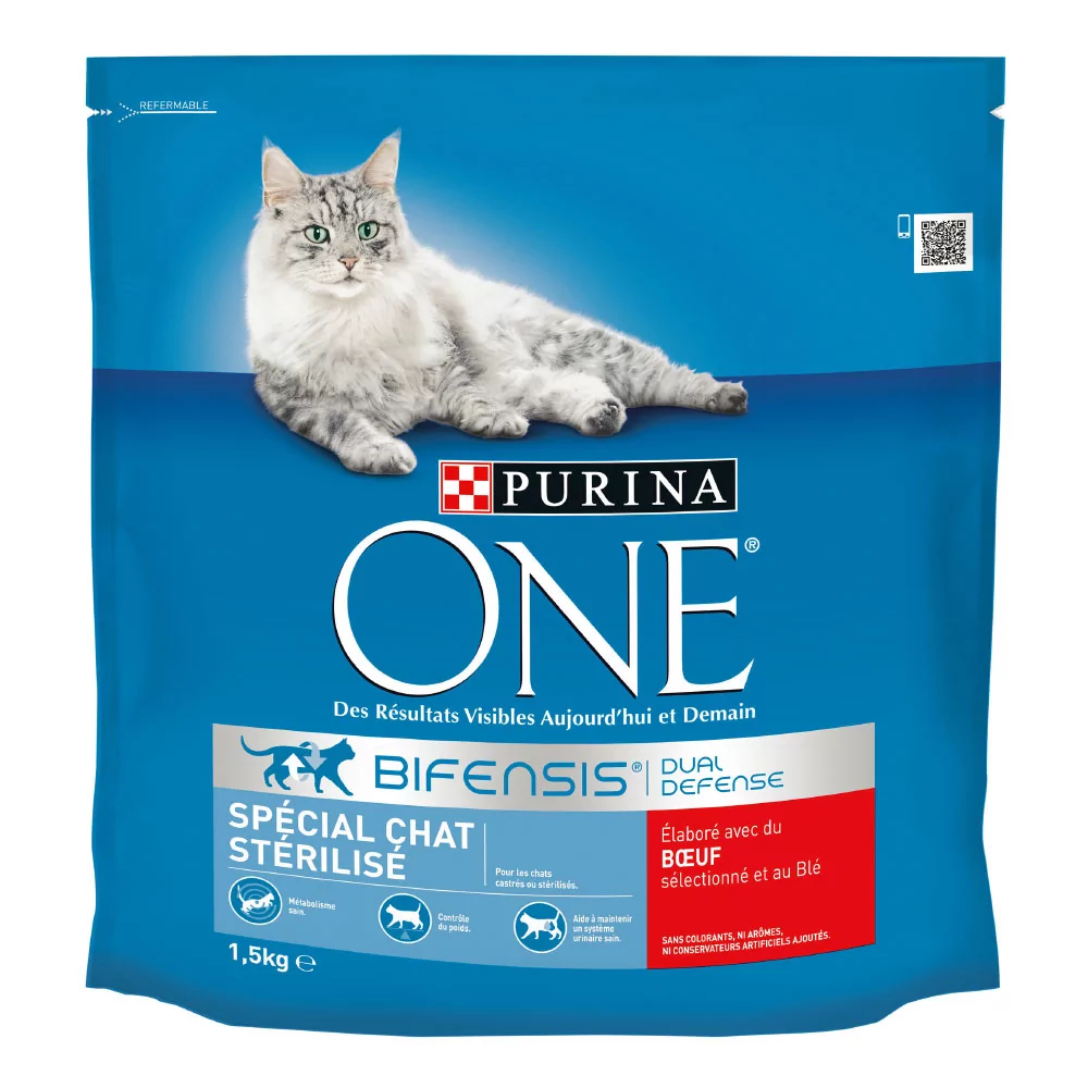 PURINA ONE Sterylizowana wołowina dla kotów, pszenica - 1,5 kg