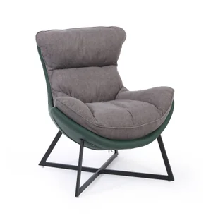 Fotel aksamit SIESTA, zielony/szary - Fotele - miniaturka - grafika 1