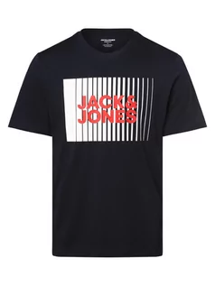 Koszulki męskie - Jack & Jones - T-shirt męski  JJECorp, niebieski - grafika 1