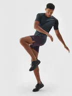 Spodnie sportowe męskie - Męskie spodenki do biegania 4F 4FWAW24TFSHM633 - fioletowe - miniaturka - grafika 1