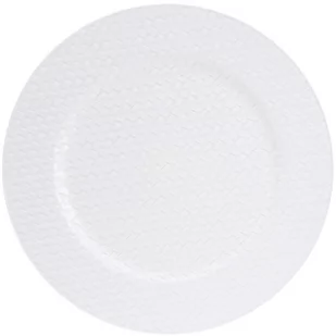Home Styling Collection Talerz świąteczny biały z brokatem 33 cm ABX305580-white - Pozostałe akcesoria świąteczne - miniaturka - grafika 1