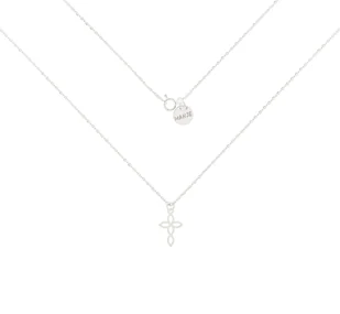 Srebrny naszyjnik z ażurowym krzyżem 50 cm - Naszyjniki - miniaturka - grafika 1