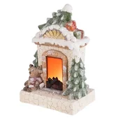 Ozdoby bożonarodzeniowe - Figurka ceramiczna LED kominek 31 x 21 x 44 cm - miniaturka - grafika 1