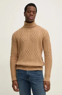 Guess sweter z domieszką wełny EVANDER męski kolor beżowy z golferm M4BR18.Z3HD1 - Swetry męskie - miniaturka - grafika 1