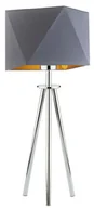 Lampy stojące - Mała lampka z abażurem na chromowanym stelażu - G0-H77 - miniaturka - grafika 1