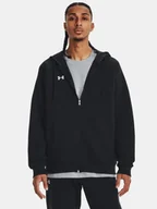 Bluzy męskie - Bluza męska z kapturem rozpinana Rival Fleece Fz Hoodie Under Armour 1379767-001 Czarny - miniaturka - grafika 1