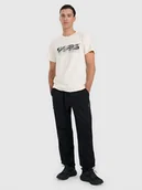 Spodnie męskie - 4F Spodnie casual męskie - czarne M - miniaturka - grafika 1