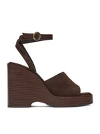 Sandały damskie - GINO ROSSI Sandały C-LZRL1396-2 Brązowy - miniaturka - grafika 1