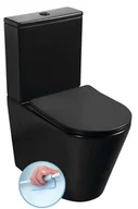 Miski WC - Sapho Paco - Kombajn toaletowy, odpływ vario, bez kołnierza, czarny PC1012WRB - miniaturka - grafika 1