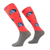 Skarpetki jeździeckie - Comodo Podkolanówki jeździeckie PONY JEDNOROŻEC - pomarańczowy neonowy - miniaturka - grafika 1