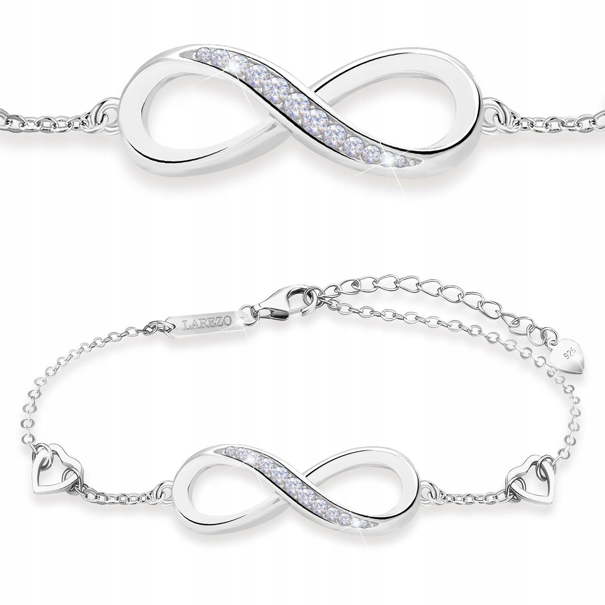 Bransoletka Srebrna Nieskończoność z Cyrkoniami Forever Love SREBRO 925