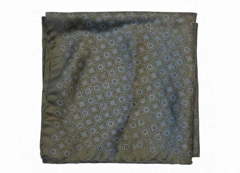 Poszetka męska Hacket London zielona wzorzysta jedwabna