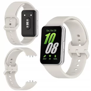 Pasek Bizon Strap Watch Silicone do Galaxy Fit 3, jasnoszary - Akcesoria do smartwatchy - miniaturka - grafika 1