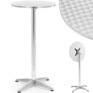 Wyposażenie lokali gastronomicznych - Stół stolik barowy okrągły wysoki składany śr. 60 cm 115 cm srebrny - miniaturka - grafika 1