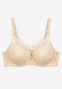 Beżowy Biustonosz Typu Full Cup z Koronką i Regulowanymi Ramiączkami Nestakate - Biustonosze - miniaturka - grafika 1