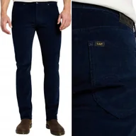 Spodnie męskie - Lee DAREN Rivet Navy granatowe proste spodnie sztruksy niższy stan W30 L32 - miniaturka - grafika 1